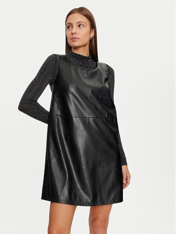 Vila Рокля от имитация на кожа Dede 14099817 Slim Fit