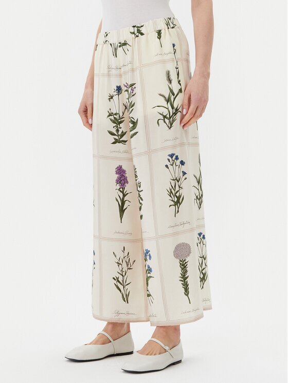 Weekend Max Mara Панталони тип кюлоти Lory 2515131012 Екрю Relaxed Fit
