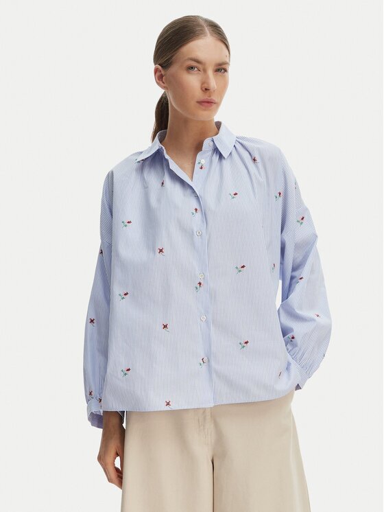 Weekend Max Mara Риза Butterfly 2615111042 Светлосиньо Regular Fit