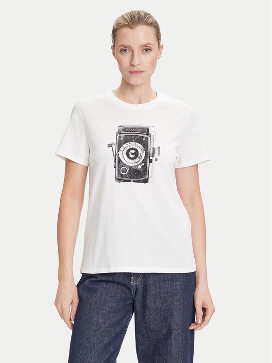 Weekend Max Mara Тишърт Guglia 2525976031 Екрю Regular Fit
