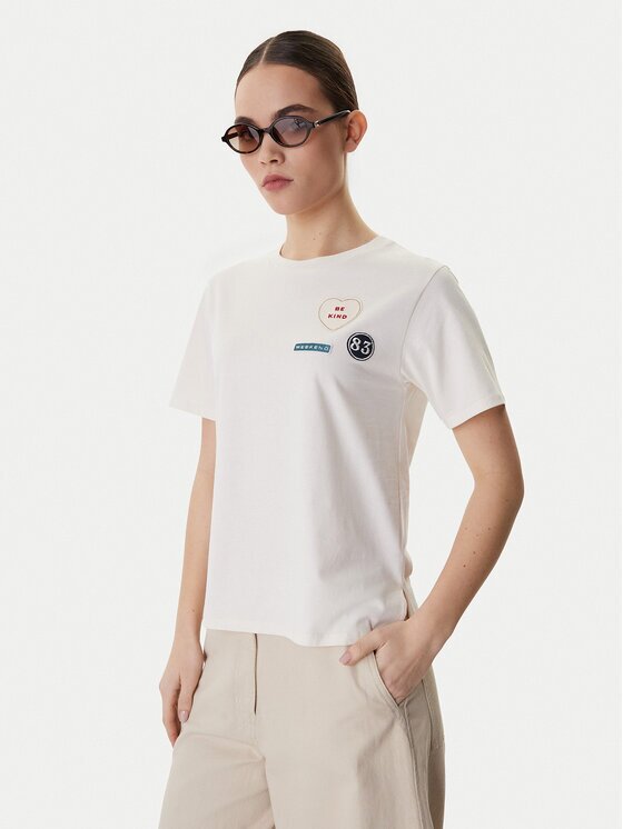 Weekend Max Mara Тишърт West 2615971041 Екрю Regular Fit